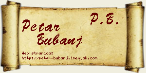 Petar Bubanj vizit kartica